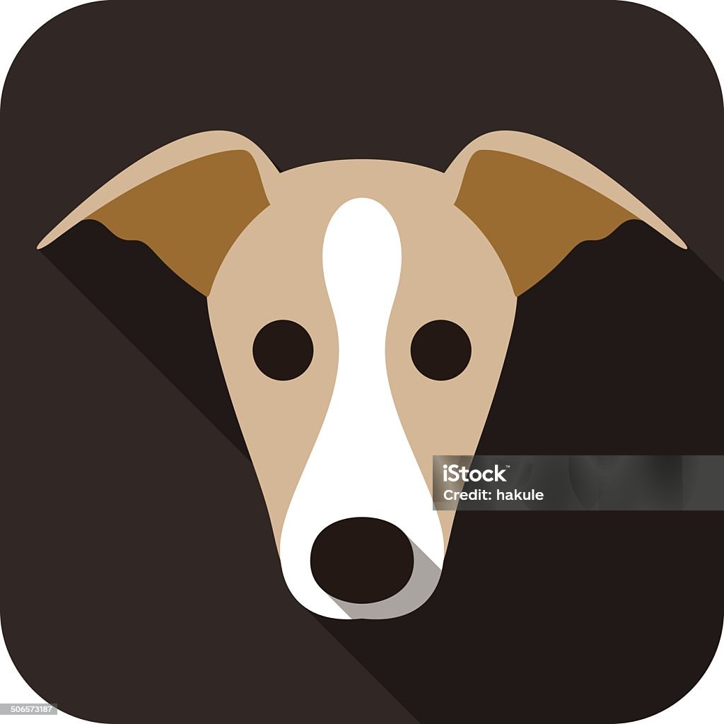 grayhound dog face flat icon Whippet stock vector