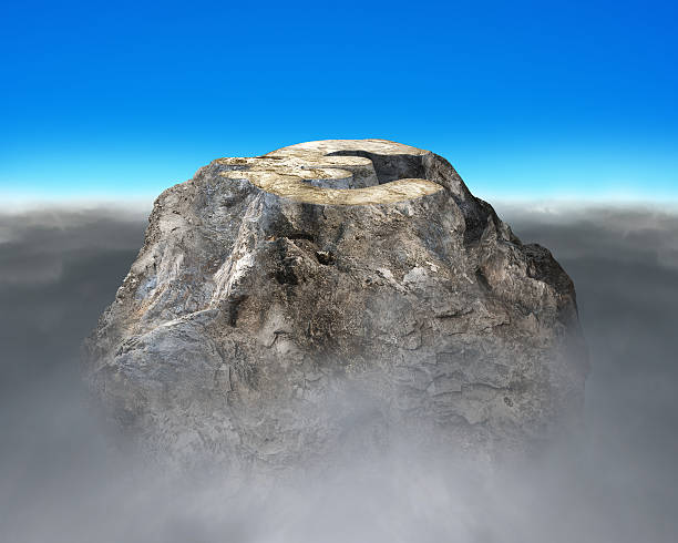istock rocky mountain with Euro shape hilltop 506574013