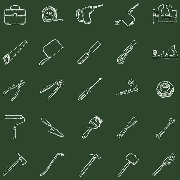 Vector illustration of Vector Work Tools Icons