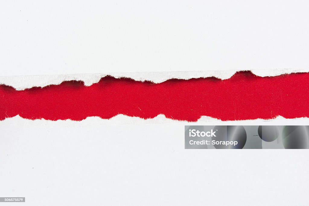 Lágrima Papel vermelho folhas de papel em branco - Foto de stock de Papel Cortado ou Rasgado royalty-free