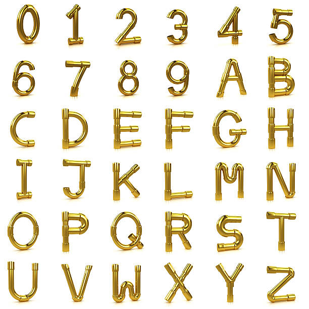 istock 3d Gold piping letters and numbers 506576695