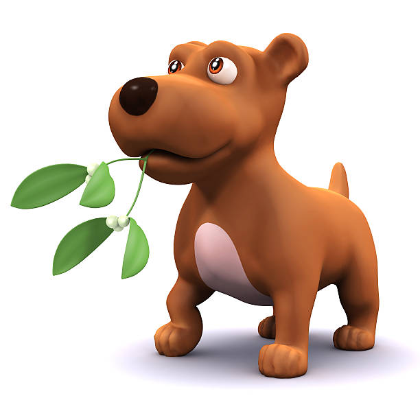 istock 3d Puppy dog has mistletoe 506576729