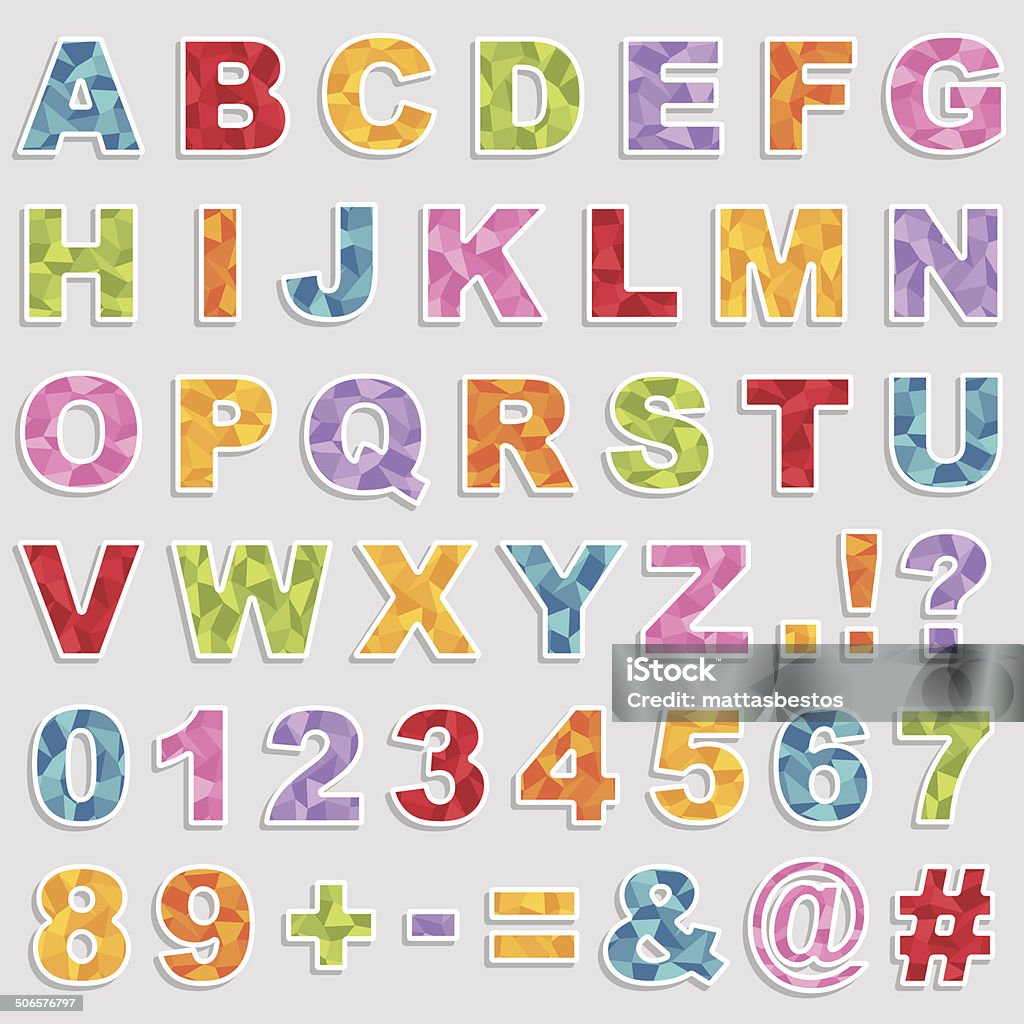 Alphabet Stickers Stock Illustration - Download Image Now - Alphabet, Blue,  Characters - iStock
