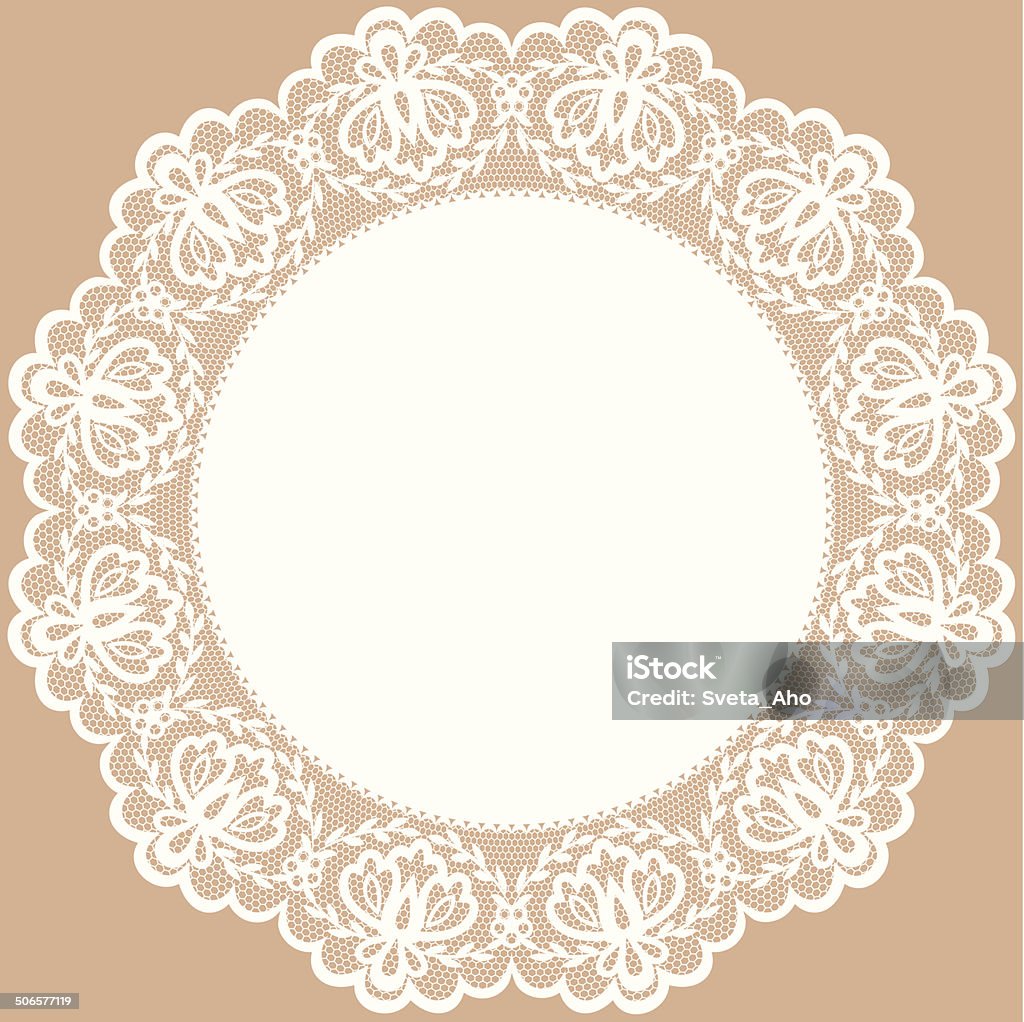 lace doily Vintage card with lace doily Lace - Textile stock vector