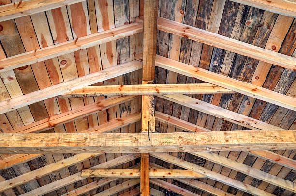 istock Wooden roof background 506583528