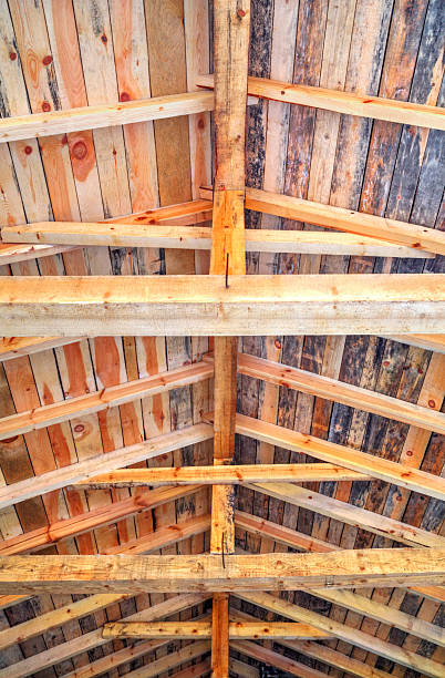 istock Wooden roof background 506583896