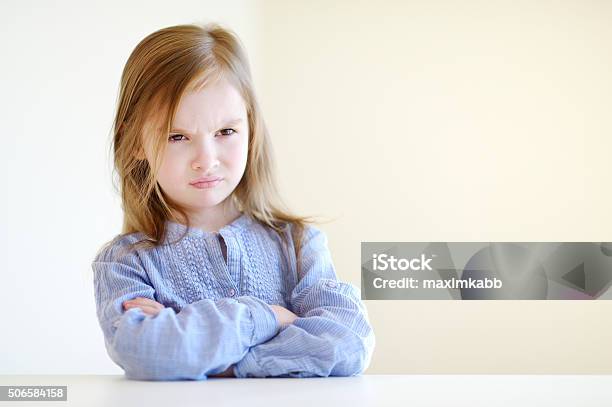 Portrait Of A Little Angry Girl Stock Photo - Download Image Now - Girls, Child, Baby Girls