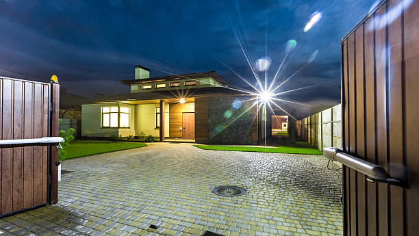 istock Detached luxury house at night - view from outside. 506585328