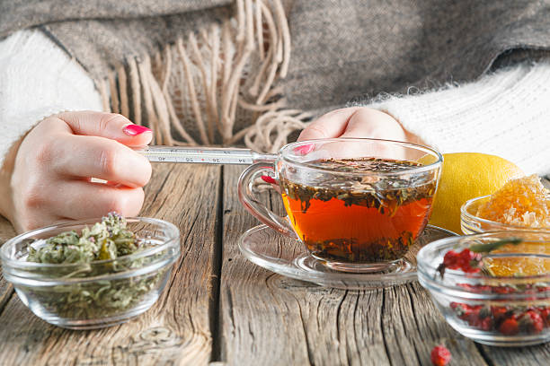 istock Hot tea against fever 506585700