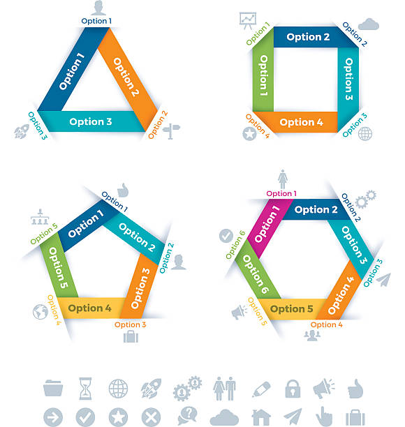 Flat Design Connection Infographic Symbols Flat design connection chart, graph and infographic symbols. EPS 10 file. Transparency effects used on highlight elements. square cropped stock illustrations
