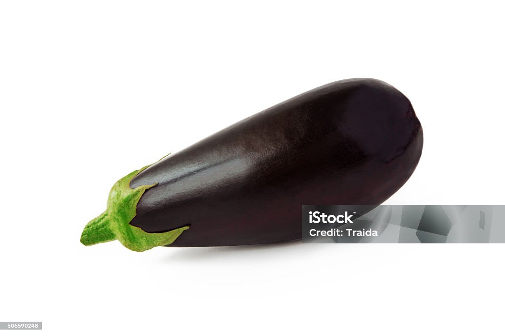 Eggplant on white background Black Color Stock Photo