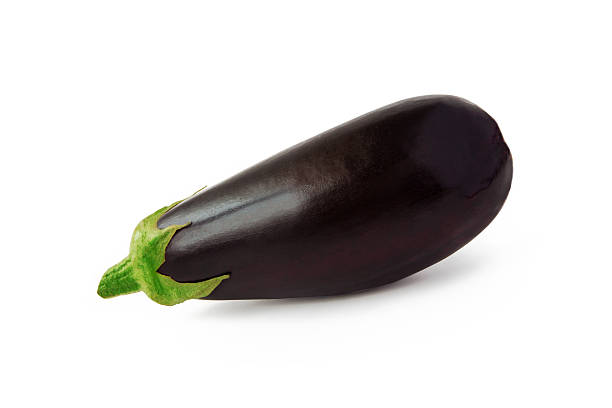 Eggplant on white background stock photo