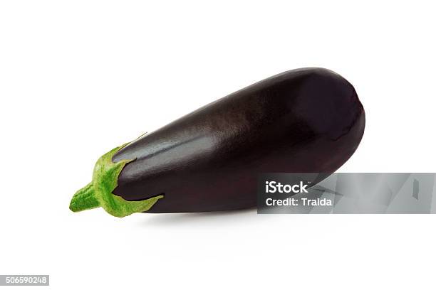 Eggplant On White Background Stock Photo - Download Image Now - Black Color, Color Image, Colors