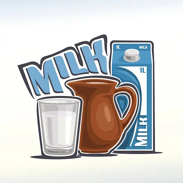 Vector illustration of Vector illustration on the theme of milk