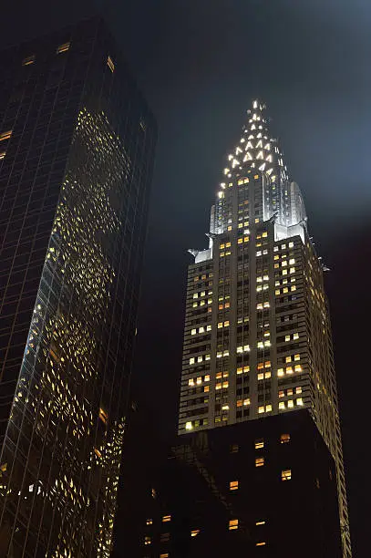 A night view of the Chrysler Building