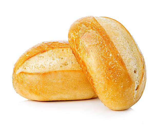 два батоны свежий домашний хлеб крупным планом изолирован. - french loaf стоковые фото и изображения