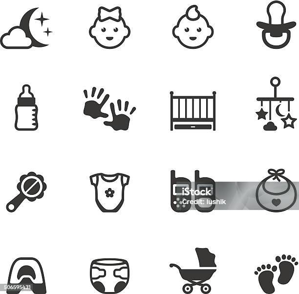 Soulico Icons Baby Stock Illustration - Download Image Now - Icon Symbol, Baby - Human Age, Crib