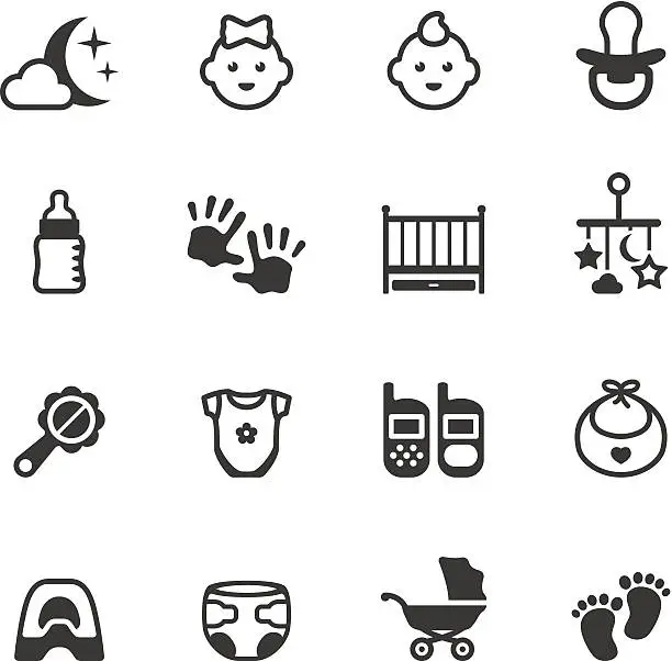 Vector illustration of Soulico icons - Baby