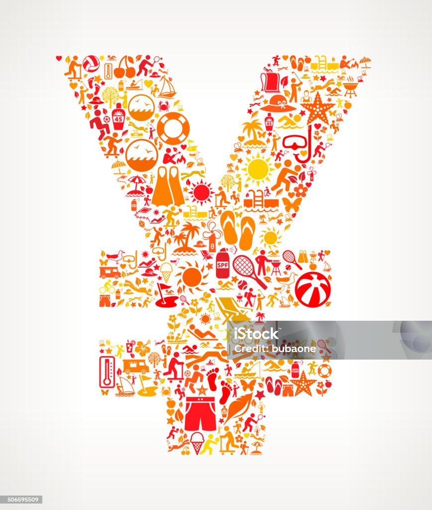 Yen verano vacaciones y arte vectorial sin royalties de patrón - arte vectorial de Divisa japonesa libre de derechos