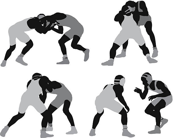 ilustrações de stock, clip art, desenhos animados e ícones de wrestlers - wrestling sport two people people