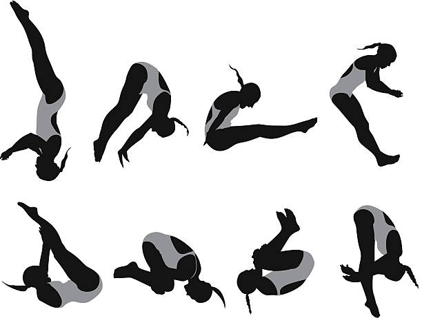 Female diver Female diverhttp://www.twodozendesign.info/i/1.png swimming silhouettes stock illustrations