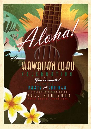 Hawaiian Luau invitation design template