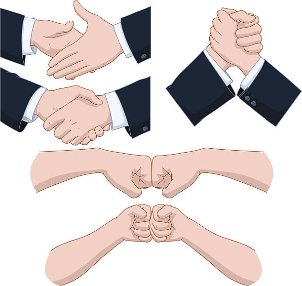 Hand Shakes Pack vector art illustration