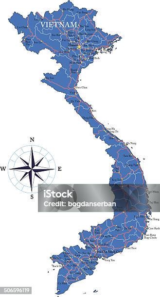Vietnam Map Stock Illustration - Download Image Now - Asia, Cartography, Country - Geographic Area