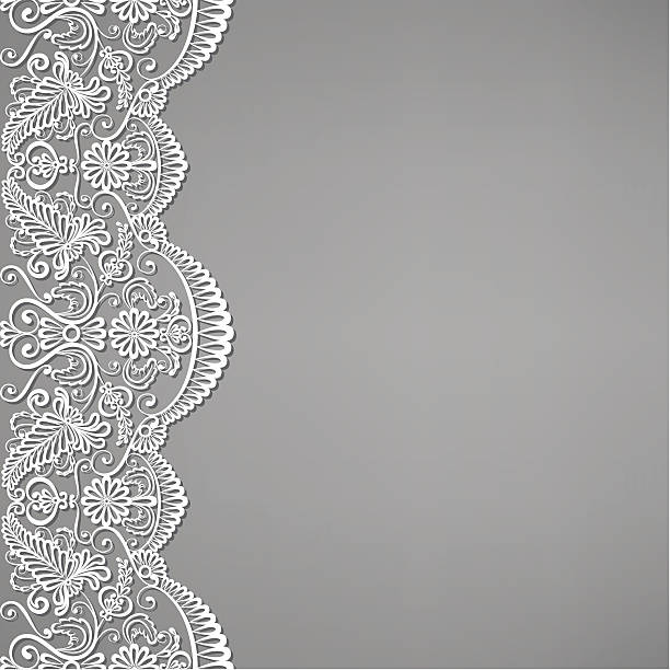 lace and floral ornaments vector art illustration