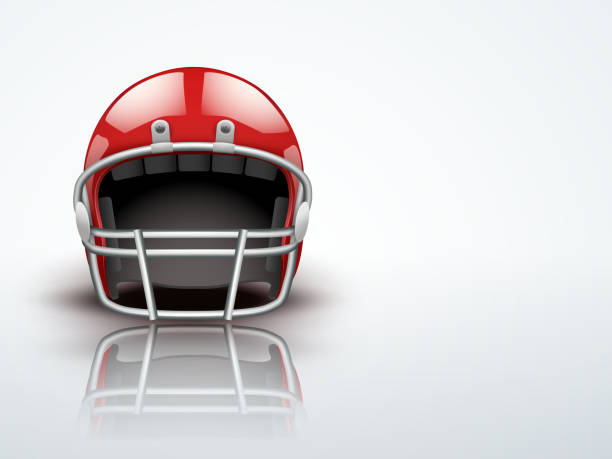 jasne tło realistyczny american kask futbolowy - football sports helmet american football football helmet stock illustrations