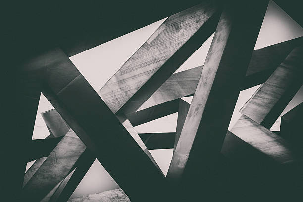 Concrete pillars Abstract image of concrete pillars (detail of a building) in black and white. high contrast stock pictures, royalty-free photos & images