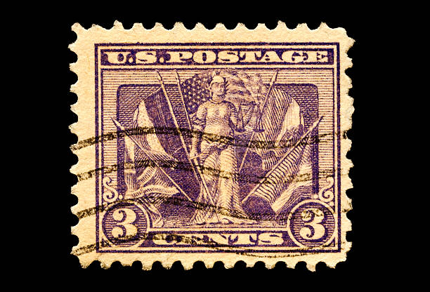 istock Lady Liberty and the WW 1 Allie Forces Postage Stamp 506599070