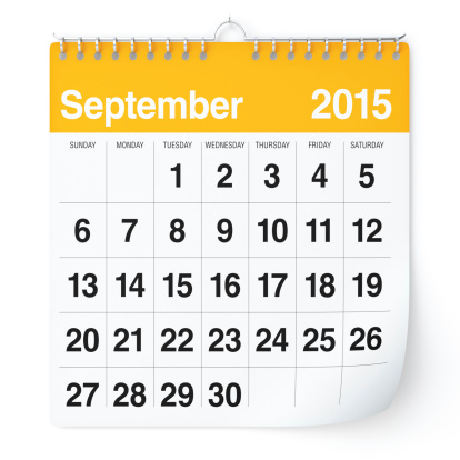 September 2015 Calendar Stock Photo - Download Image Now - 2015, Autumn,  Calendar - Istock