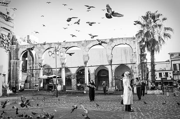 Istanbul, Turkey  Mosque. Jan. 5, 2015 Pigeons attending class. Professor in wait.