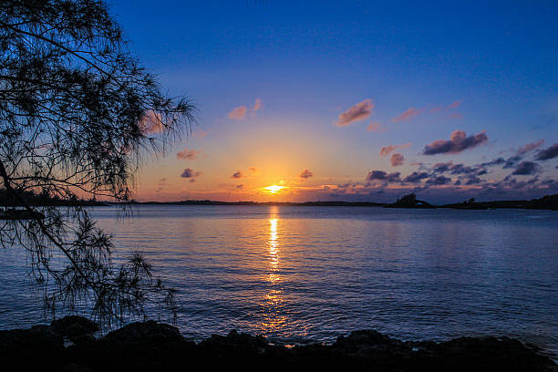 Bermuda sunset stock photo