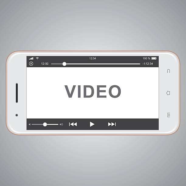векторный мобильный телефон шаблон для видео обложка - smart phone mobility computer icon concepts stock illustrations