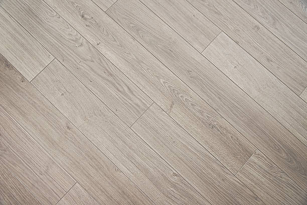 istock Light grey wooden floor background texture 506600284