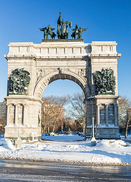 istock Snowy Grand Army Plaza Monument 506600464