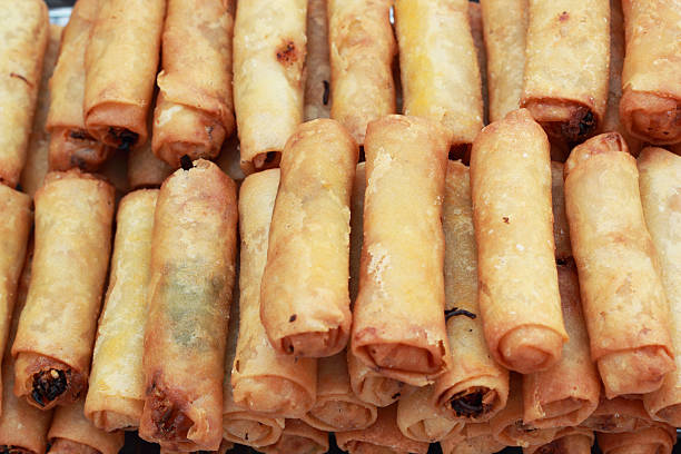 istock Fried spring rolls in the market 506601129