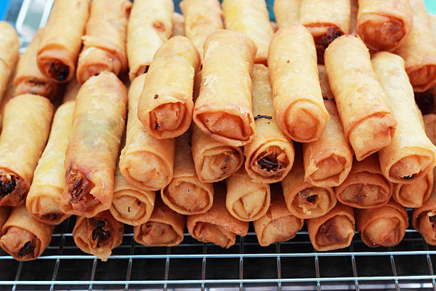istock Fried spring rolls in the market 506601157