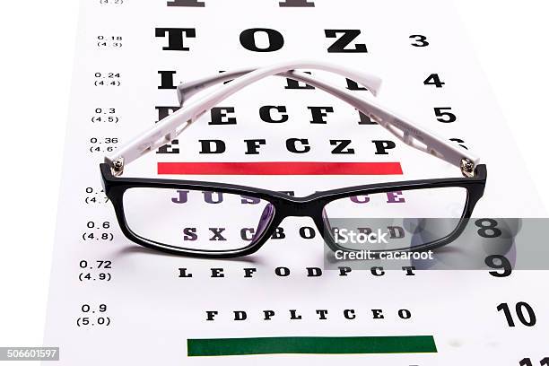 Glasses And Eye Chart Stock Photo - Download Image Now - Alphabet, Chart, Eye