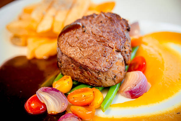 Meat with fried potatoes