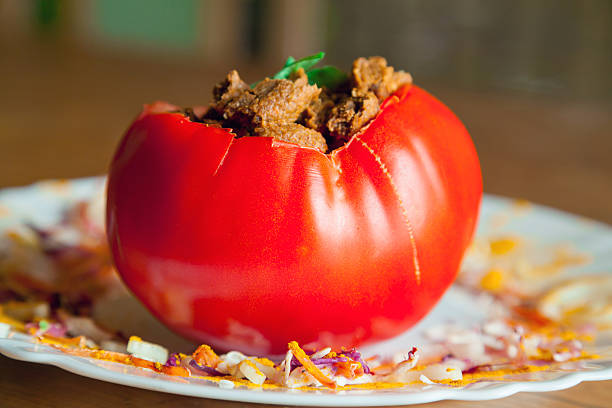 Vegan stuffed tomato.