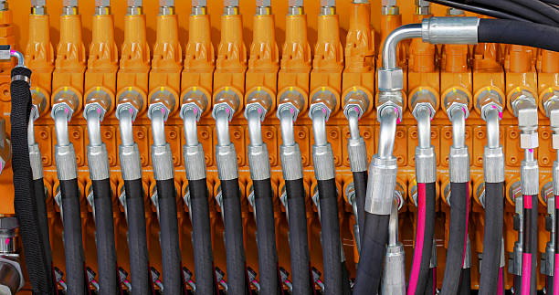 Hydraulic Hoses Excavator Hydraulic Pressure Hoses System hydraulic hose stock pictures, royalty-free photos & images