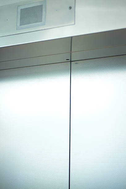 istock Metal lift elevator doors 506613020
