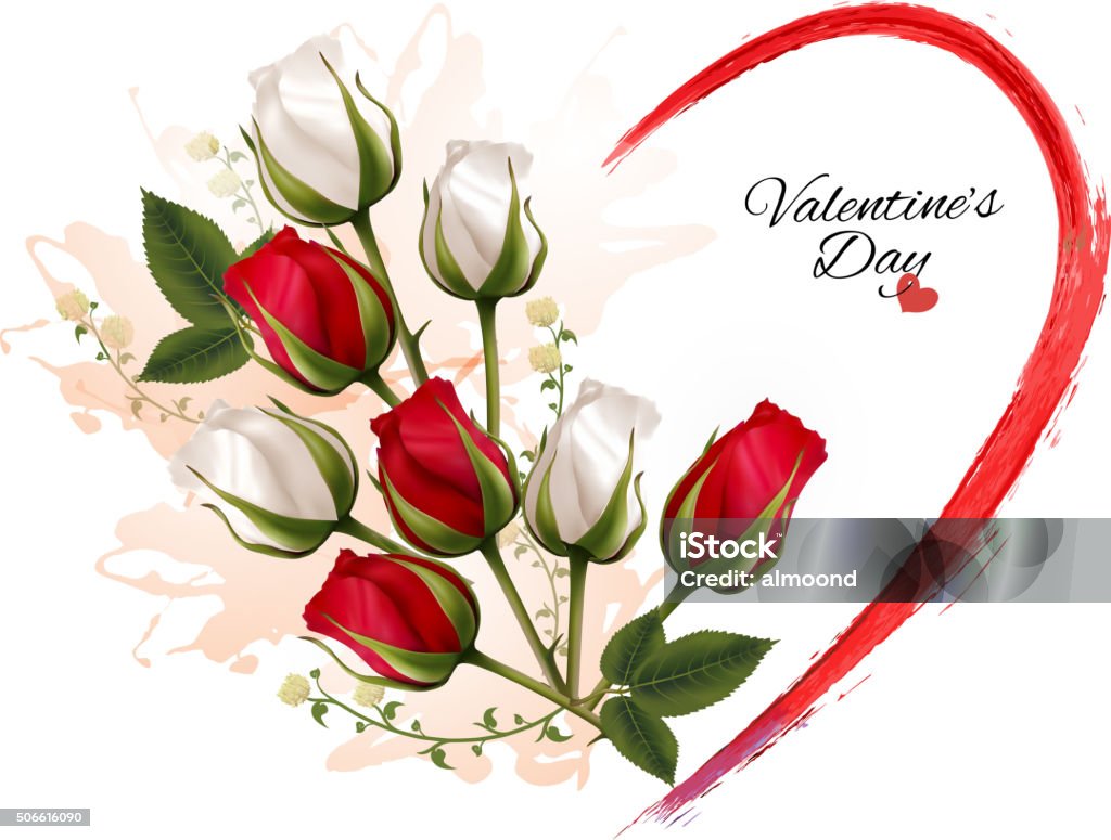 Chúc Mừng Ngày Valentine Đẹp Với Hoa Hồng Vectơ Hình minh họa Sẵn ...