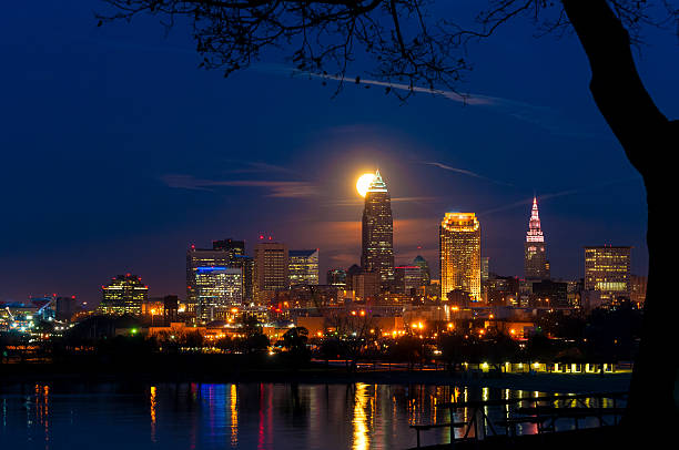 istock Moonrise behind Cleveland 506616992