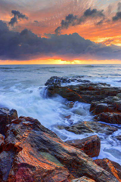 istock Sunrise with wave at Kemasek Beach 506617284