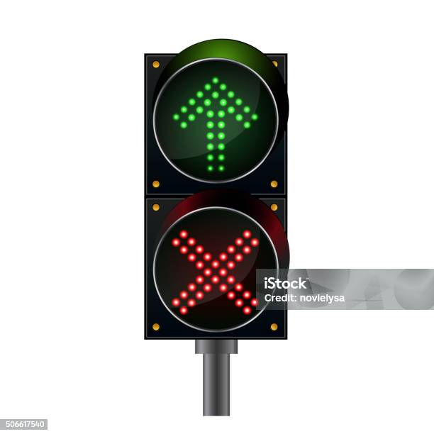 Traffic Lights Top Arrow With Crossword Light Stock Illustration Traffic Lights Top Arrow With Crossword Light Stock Illustration