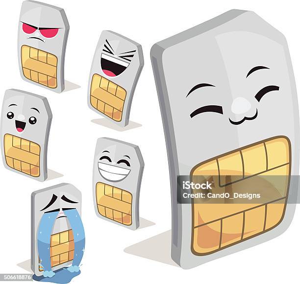 Kartun Kartu Sim Set B Ilustrasi Stok - Unduh Gambar Sekarang - Kartu